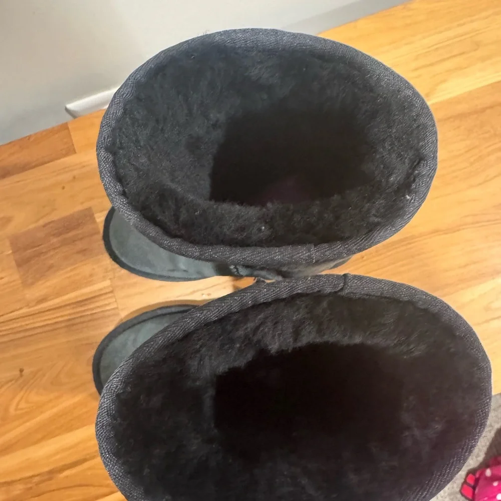 UGG Tall Black Suede Kids Boots